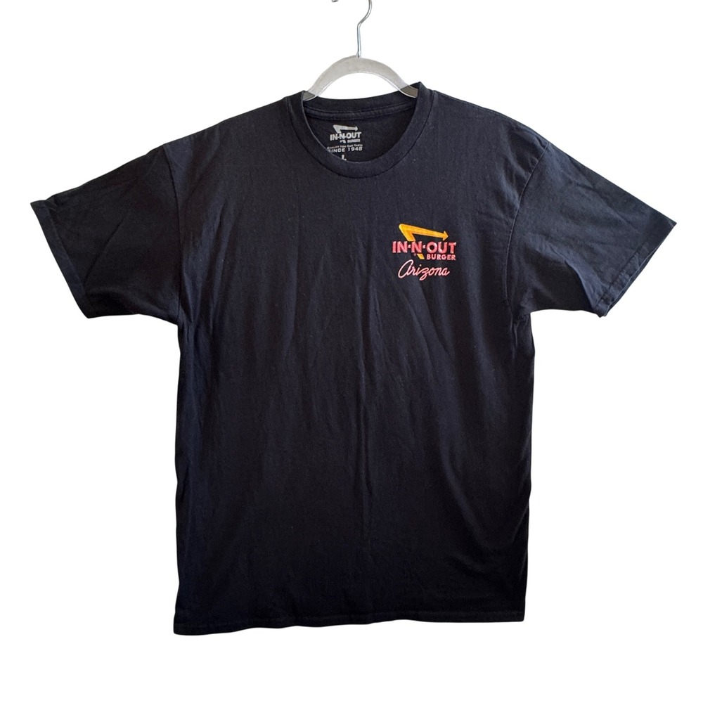 In-N-Out Burger Arizona Mens Black Graphic T-Shirt Large Hollywood Classic Cars - Picture 2 of 7